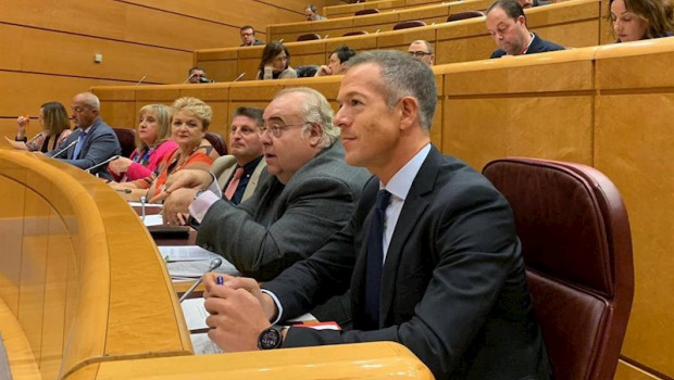 ep bancada socialista en el senado con el portavoz ander gil en primer plano