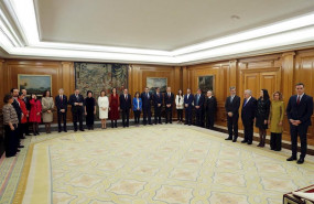 ep el presidente del gobierno pedro sanchez d preside la jura de ministros de su nuevo gobierno