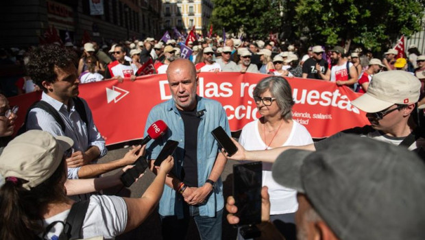 ep el secretario general de ccoo unai sordo y la secretaria general de ccoo de madrid paloma lopez