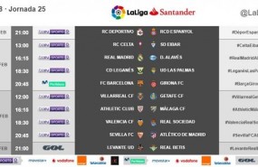 ep horariosla jornada 25la liga santander
