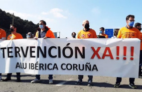 ep protesta de trabajadores de alu iberica en a coruna