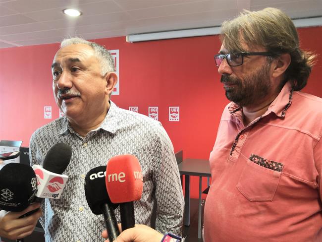 ep secretario generalugt pepe alvarez yde ugt catalunya camil ros