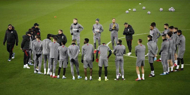ep uefa champions league - atletico madrid training ep uefa champions league - atletico madrid training