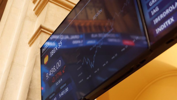 ep un panel del ibex 35 en el palacio de la bolsa a 24 de julio de 2023 en madrid espana el ibex 35