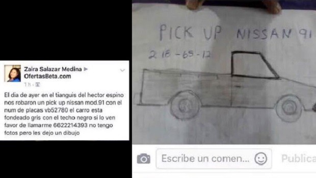 dibujo camioneta robada