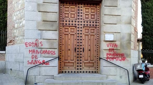 Abogados Cristianos denuncia ante Fiscalía las pintadas en una iglesia de Fuencarral por "delito de odio" | ABOGADOS CRISTIANOS - Archivo ep abogados cristianos denuncia ante fiscalia las pintadas en una iglesia de fuencarral por delito