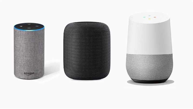 ep altavoces amazon echo homepod y google home de izquierda a derecha