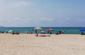 ep banistas en playa de palma en una imagen de 2019