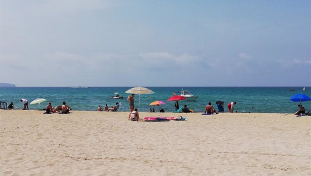 ep banistas en playa de palma en una imagen de 2019