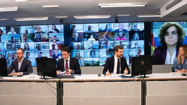 ep el lider del pp pablo casado preside una reunion con los grupos del pp en el congreso senado y