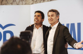ep el lider del ppcv y president de la generalitat carlos mazon i junto al presidente nacional del