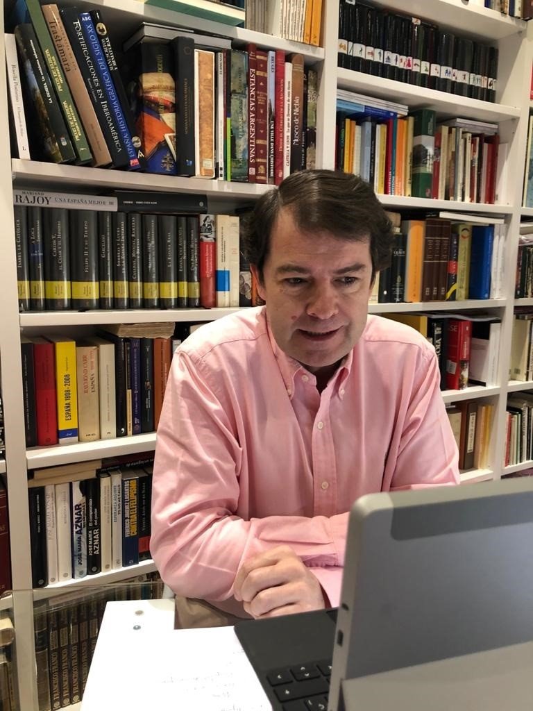 ep el presidente de castilla y leon alfonso fernandez manueco en videoconferencia