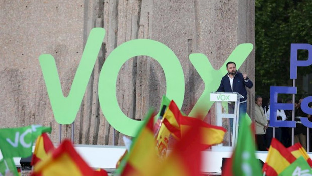 ep el presidente de vox santiago abascal en el cierre de campana de vox en la plaza de colon en
