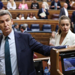 ep el presidente del pp alberto nunez feijoo y la portavoz del pp en el congreso ester munoz durante 20260526172205