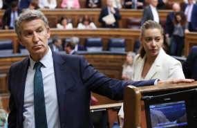 ep el presidente del pp alberto nunez feijoo y la portavoz del pp en el congreso ester munoz durante 20260526172205