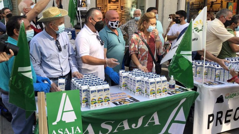 ep la alianza upa coag y asaja reparten leche de forma gratuita en la calle santiago de valladolid ep la alianza upa coag y asaja reparten leche de forma gratuita en la calle santiago de valladolid