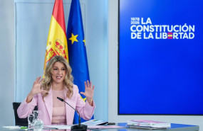 ep la vicepresidenta segunda y ministra de trabajo yolanda diaz durante una rueda de prensa tras el