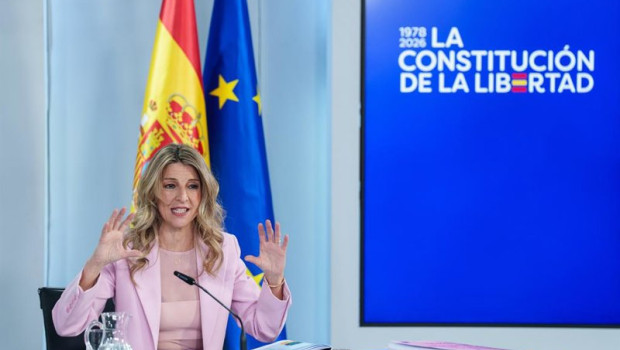 ep la vicepresidenta segunda y ministra de trabajo yolanda diaz durante una rueda de prensa tras el