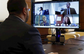 ep el presidente asturiano adrian barbon en la reunion telematica del consejo de gobierno