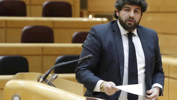 ep el presidente de murcia fernando lopez miras durante su intervencion en la sesion de la comision
