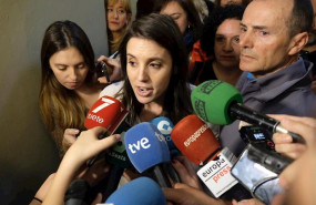 ep la ministra de igualdad irene montero atiende a la prensa antes de intervenir en el acto la