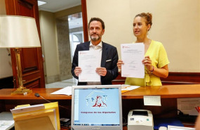 ep los portavoces adjuntos de ciudadanos edmundo bal y melisa rodriguez registran en el congreso de
