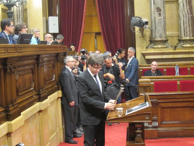 El presidente C.Puigdemont ante el Parlament este martes | EUROPA PRESS ep presidente cpuigdemontparlamentmartes