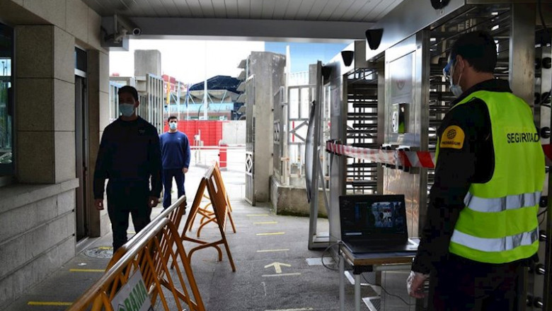 Cámaras termográficas y control en el acceso de trabajadores a la planta de Grupo PSA en Vigo, como medida de prevención ante la pandemia de coronavirus. | PSA PEUGEOT CITROËN VIGO ep camaras termograficas y control en el acceso de trabajadores a la planta de grupo psa en vigo