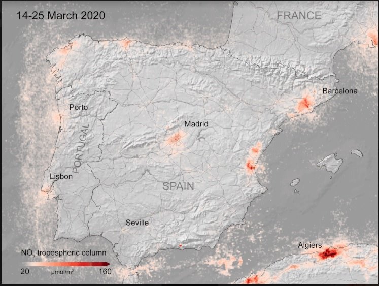 Copernicus, la ESA y varios organismos científicos europeos confirman la reducción de la contaminación en las principales capitales europeas. | ESA ep copernicus la esa y varios organismos cientificos europeos confirman la reduccion de la