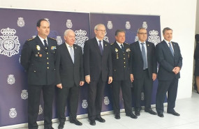 ep el interlocutor policial nacional sanitario javier galvan izquierda en el acto de balance sobre