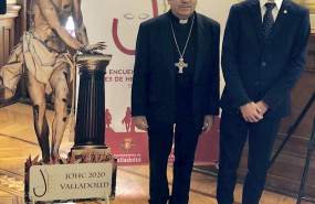 ep el obispo auxiliar de valladolid luis arguello centro durante la presentacion del viii johc que