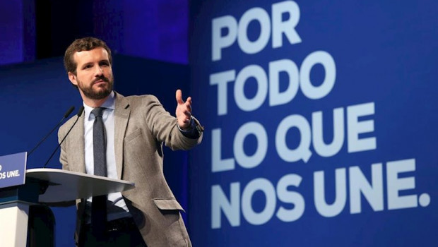 ep el presidente del partido popular pablo casado ha protagnizado un acto pubico ante cerca de mil
