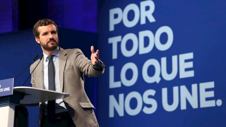ep el presidente del partido popular pablo casado ha protagnizado un acto pubico ante cerca de mil