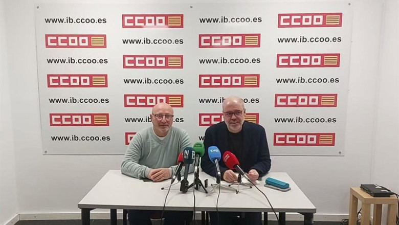 ep el secretario general de ccoo en baleares jose luis garcia y el secretario general de ccoo unai