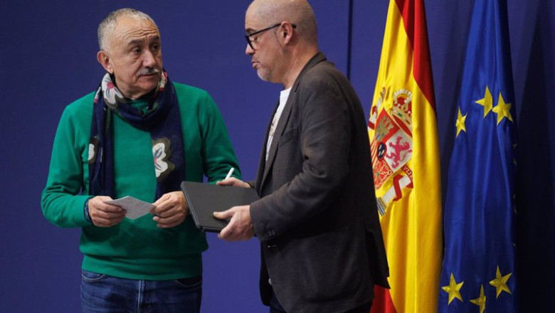 ep el secretario general de ccoo unai sordo d y el secretario general de ugt pepe alvarez i en una ep el secretario general de ccoo unai sordo d y el secretario general de ugt pepe alvarez i en una