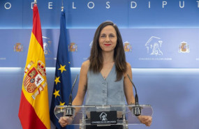 ep la secretaria general y diputada de podemos ione belarra durante una rueda de prensa en el