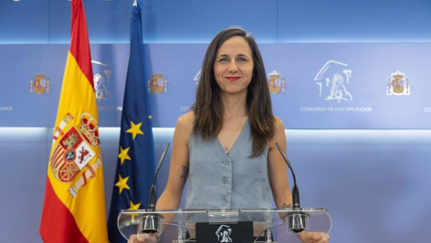 ep la secretaria general y diputada de podemos ione belarra durante una rueda de prensa en el