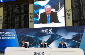 ep presidente no ejecutivo de bme antonio zoido en la junta extraordinaria de la compania en la que
