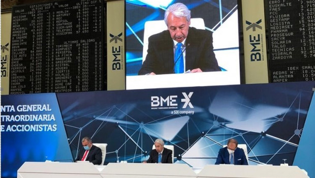 ep presidente no ejecutivo de bme antonio zoido en la junta extraordinaria de la compania en la que