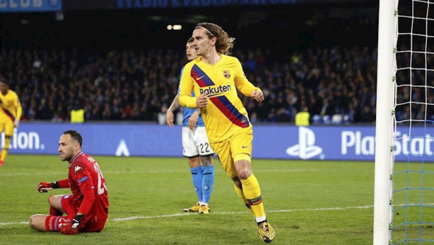 ep antoine griezmann celebra el gol marcado ante el napoles en champions