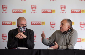 ep archivo   el secretario general de ccoo unai sordo izda y el secretario general de ugt pepe