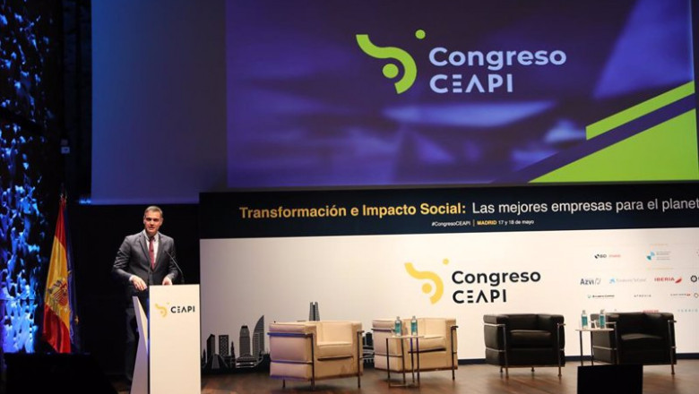El presidente del Gobierno, Pedro Sánchez, interviene en la inauguración del IV Congreso Iberoamericano del Consejo Empresarial Alianza por Iberoamérica (CEAPI) | Isabel Infantes - Europa Press ep el presidente del gobierno pedro sanchez interviene en la inauguracion del iv congreso