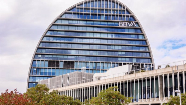 ep fachada de la sede de bbva a 26 de septiembre de 2024 en madrid espana bbva abonara a sus