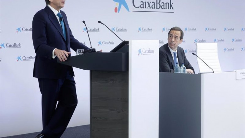 ep i d el presidente de caixabank jose ignacio goirigolzarri y el consejero delegado gonzalo