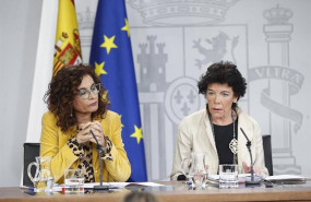 ep la ministras de hacienda y de educacion maria jesus montero e isabel celaa en rueda de prensa