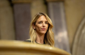 ep la portaveu del pp al congres cayetana alvarez de toledo en una de les llotges de lhemicicle del