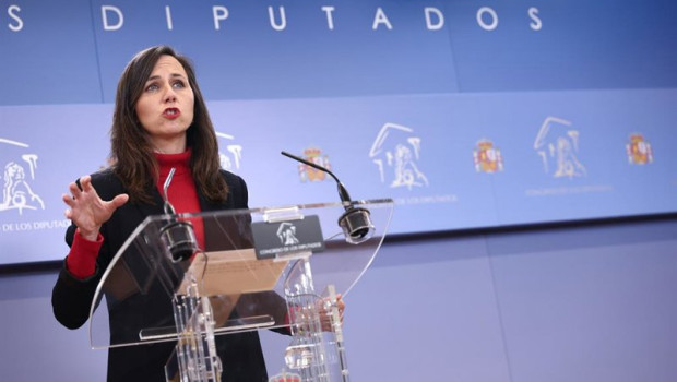 ep la secretaria general de podemos ione belarra durante una rueda de prensa en el congreso a 14 de