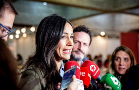 ep la vicealcaldesa de madrid begona villacis atiende a los medios en la inauguracion del rastrillo