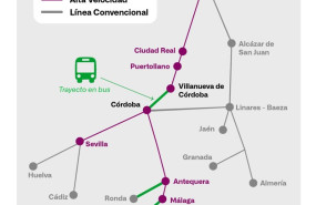 ep plan alternativo de transporte madrid andalucia de renfe imagen de archivo