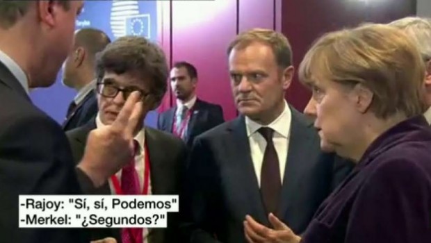 Merkel., Rajoy, Podemos